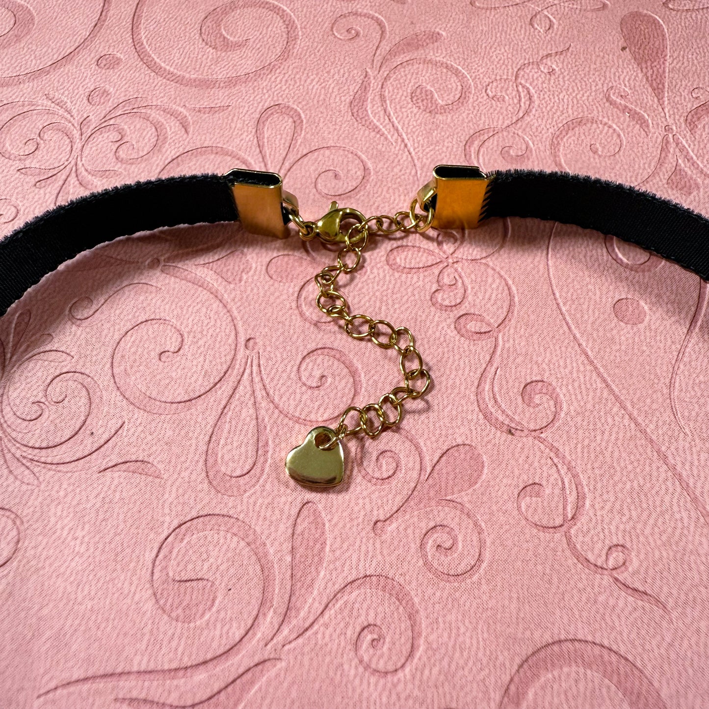 Black Heart Velvet Choker Necklace