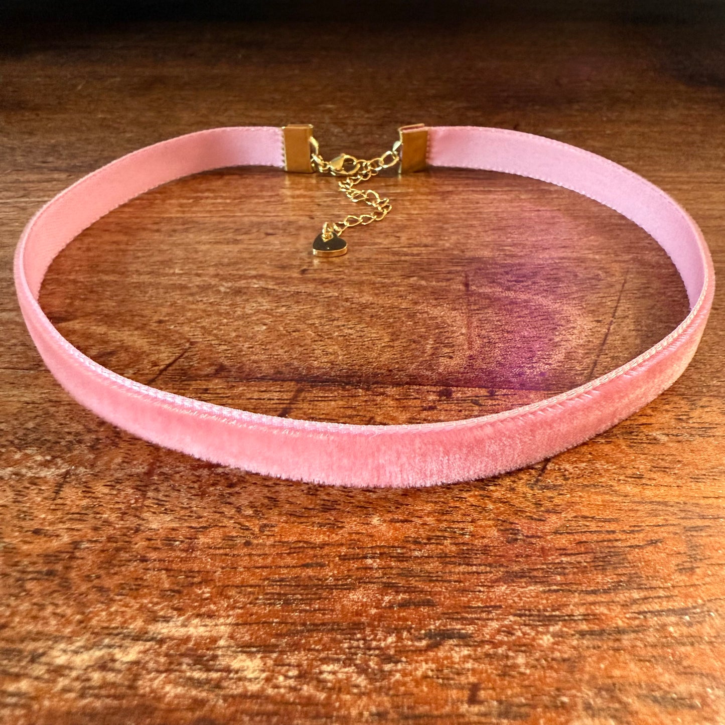 Mauve Pink Velvet Choker Necklace