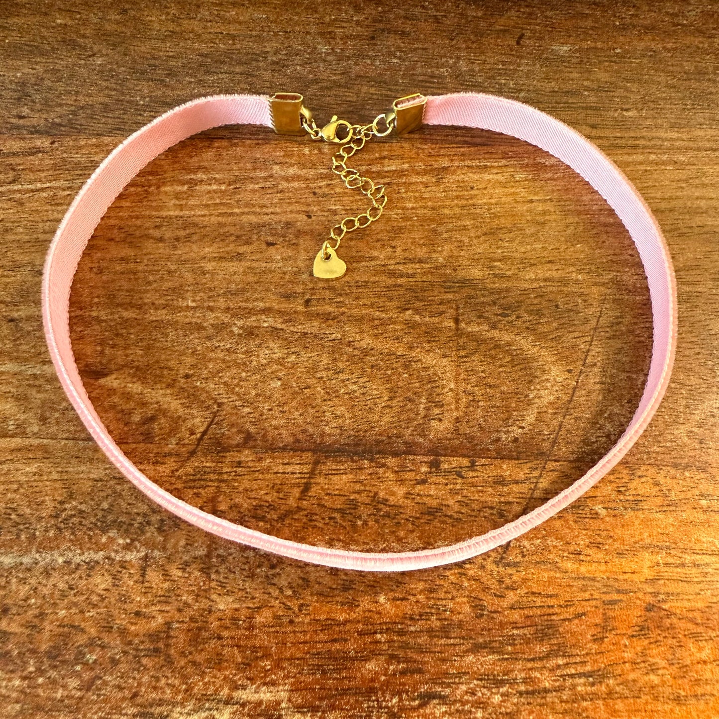 Mauve Pink Velvet Choker Necklace