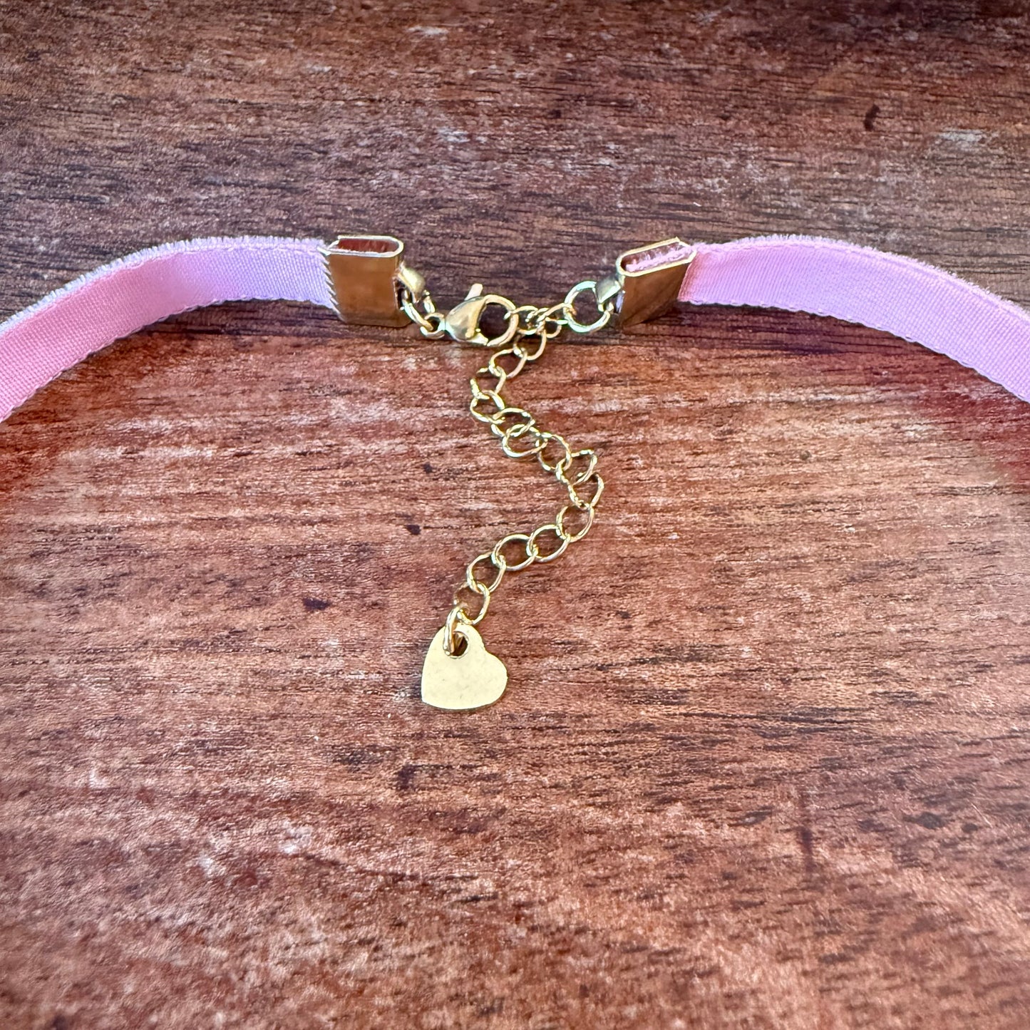 Mauve Pink Velvet Choker Necklace