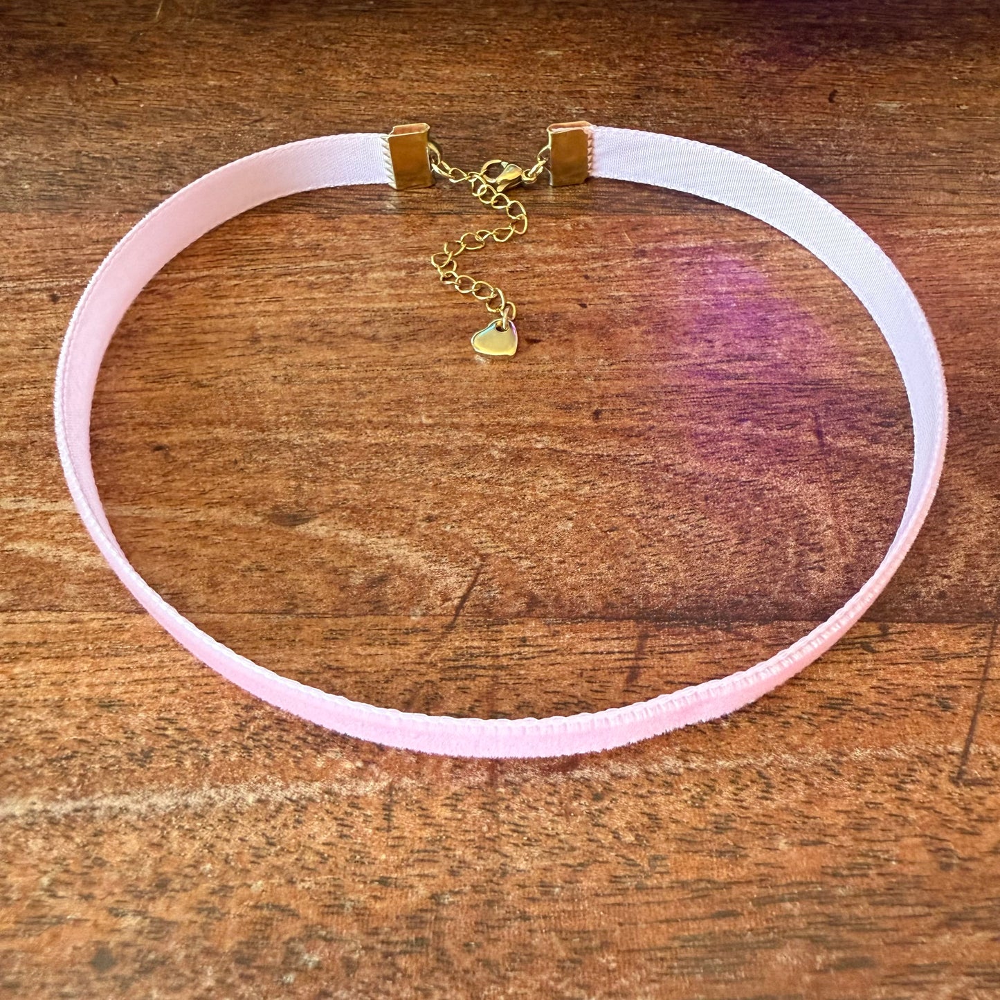 Blush Rose Velvet Choker Necklace