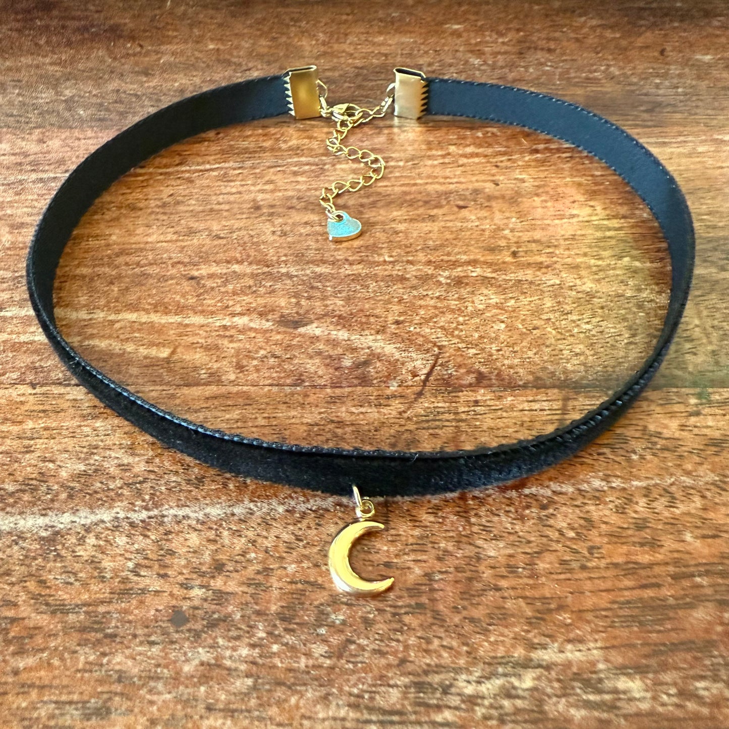 Crescent Moon Velvet Choker Necklace
