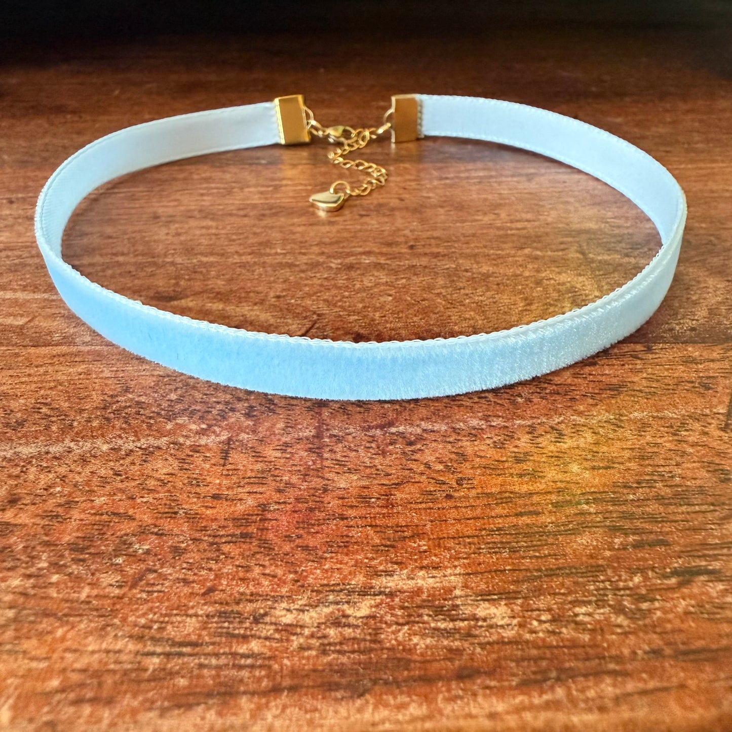 Light Blue Velvet Choker Necklace