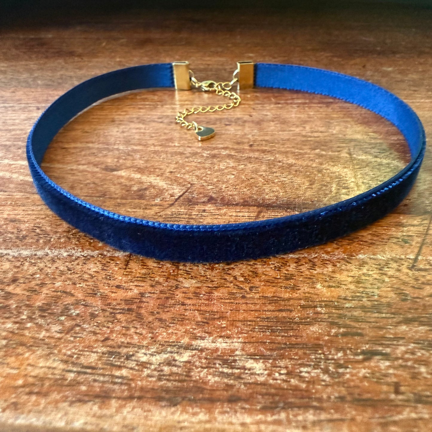 Navy Blue Velvet Choker Necklace