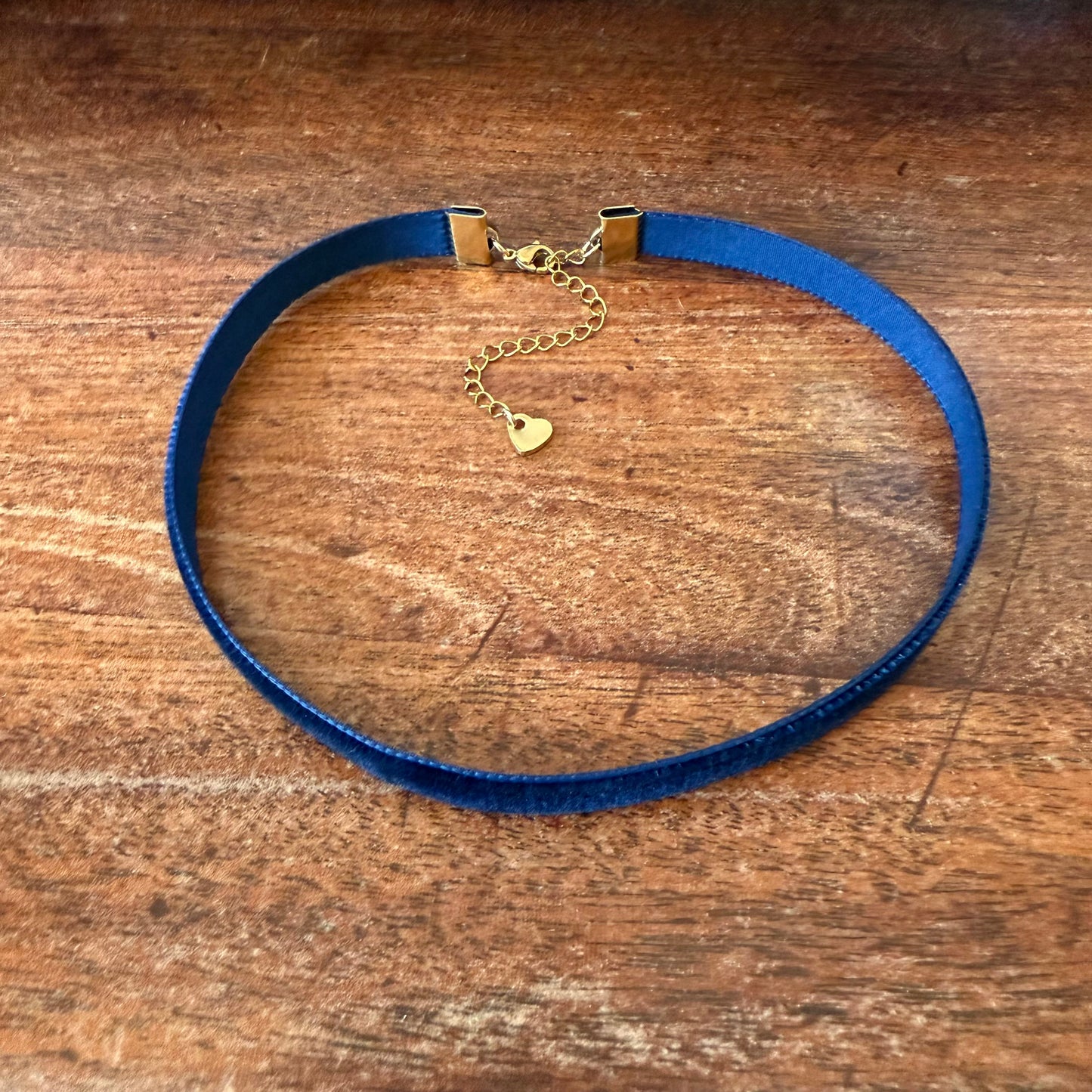 Navy Blue Velvet Choker Necklace