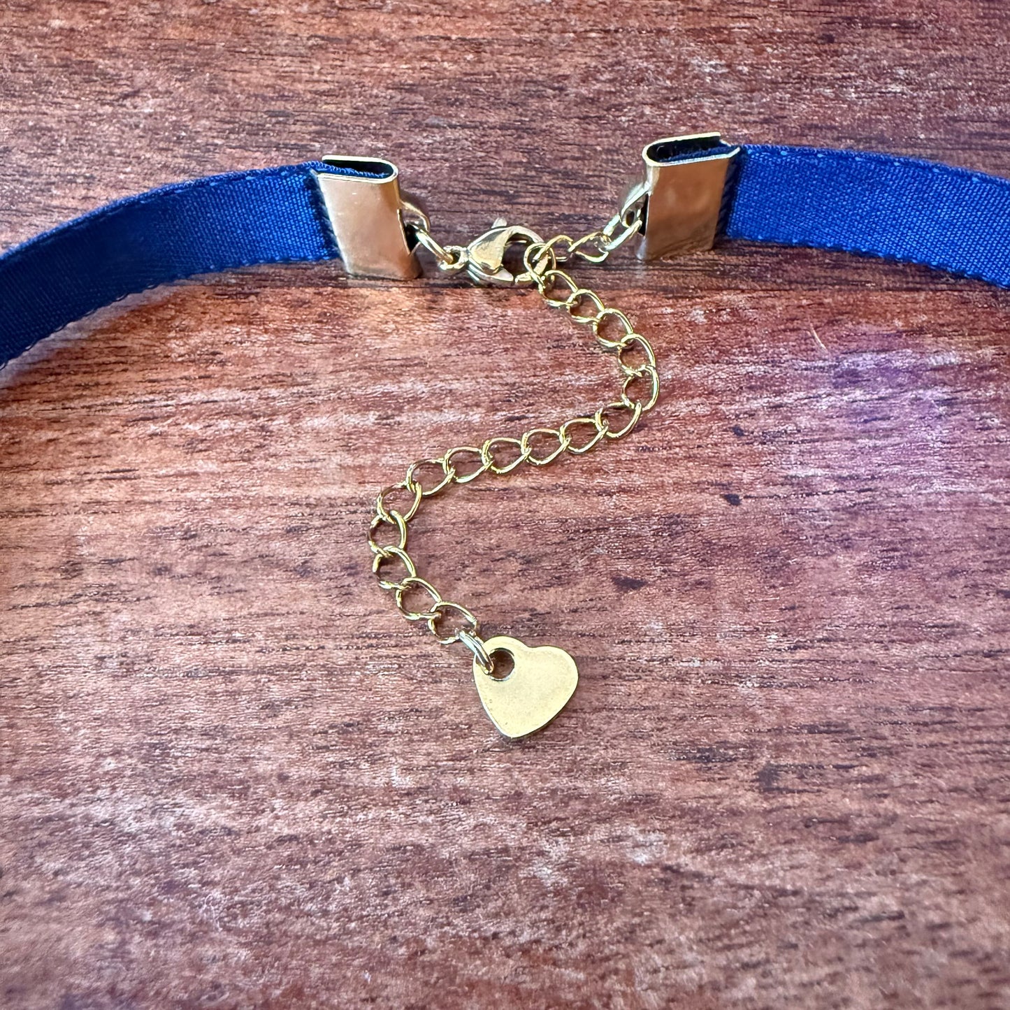 Navy Blue Velvet Choker Necklace