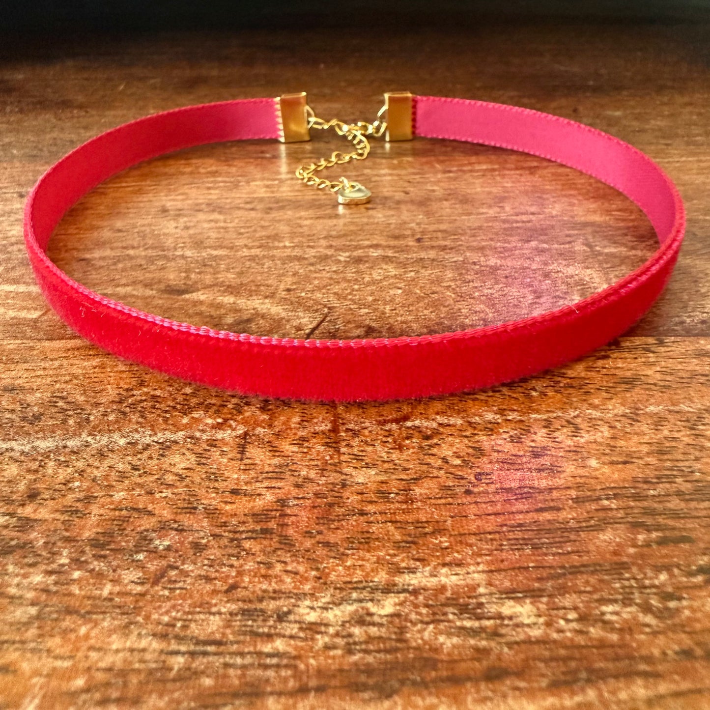 Scarlet Red Velvet Choker Necklace