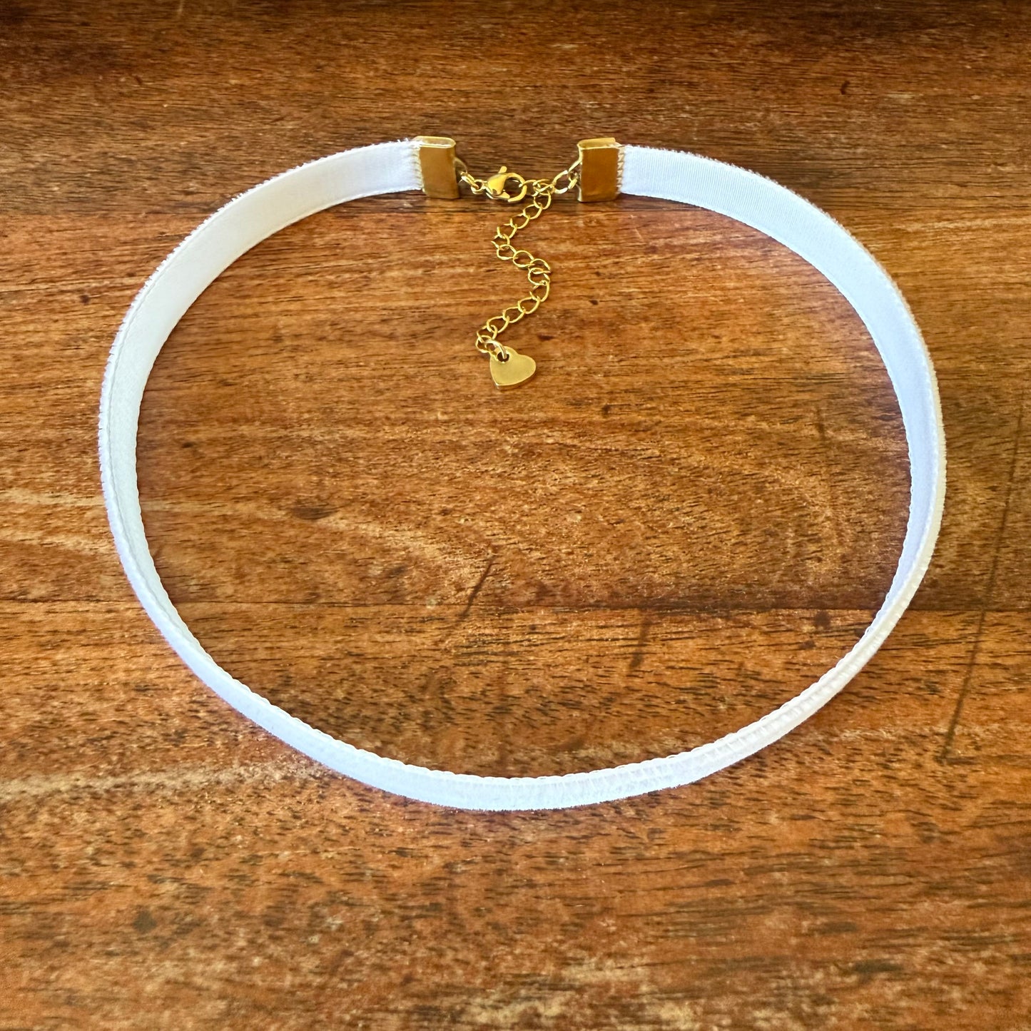White Velvet Choker Necklace