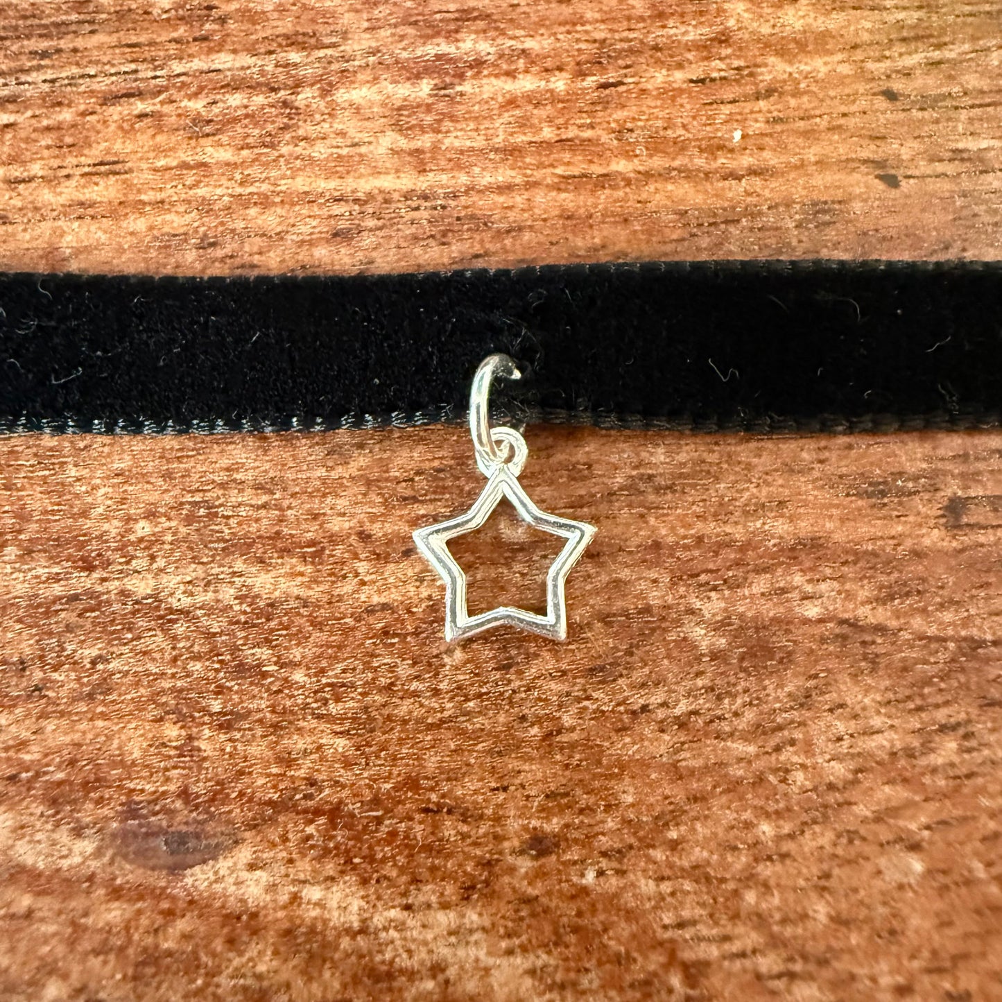 Limited Edition: Sterling Silver Hollow Star Velvet Choker Necklace
