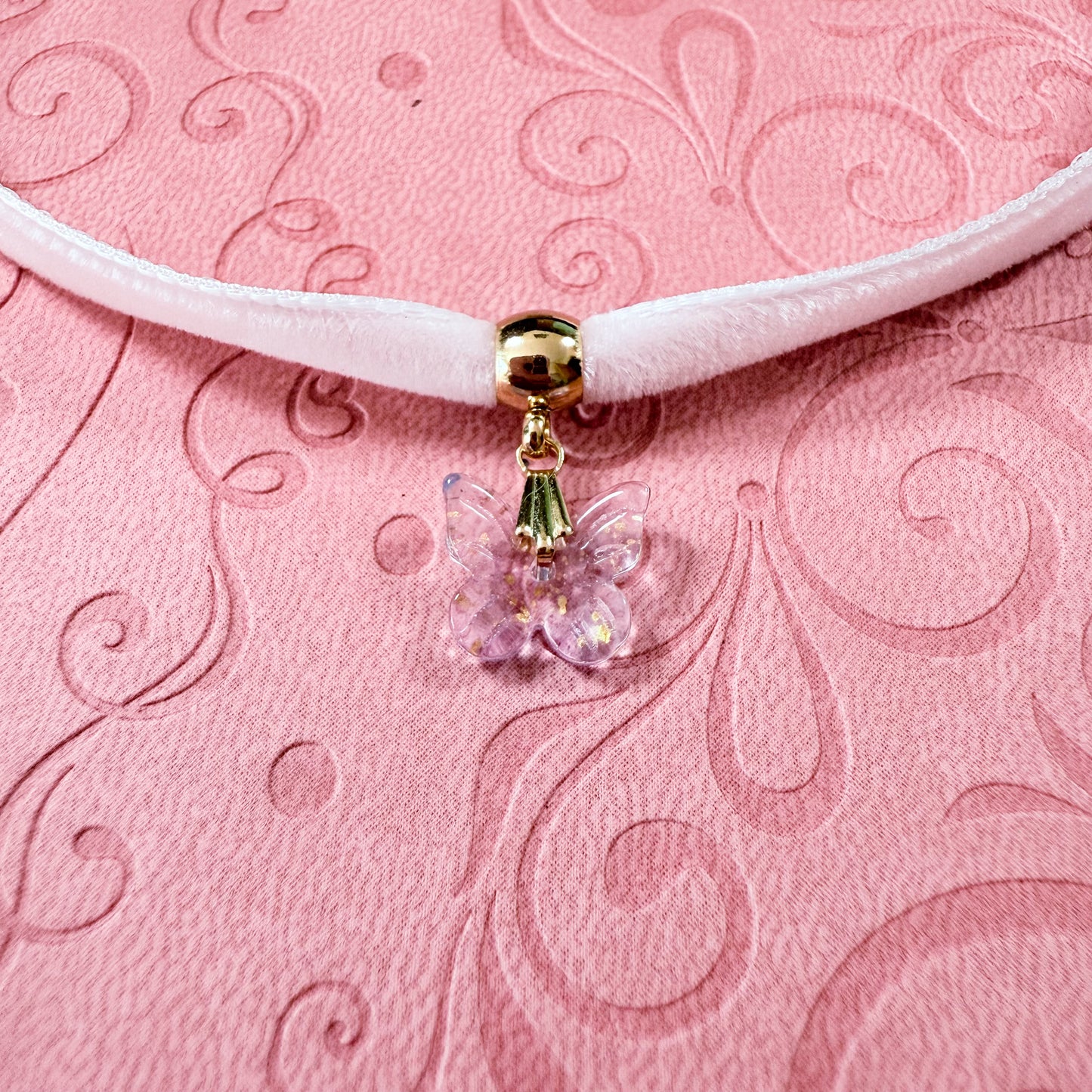 Lavender Mist Butterfly Velvet Choker Necklace