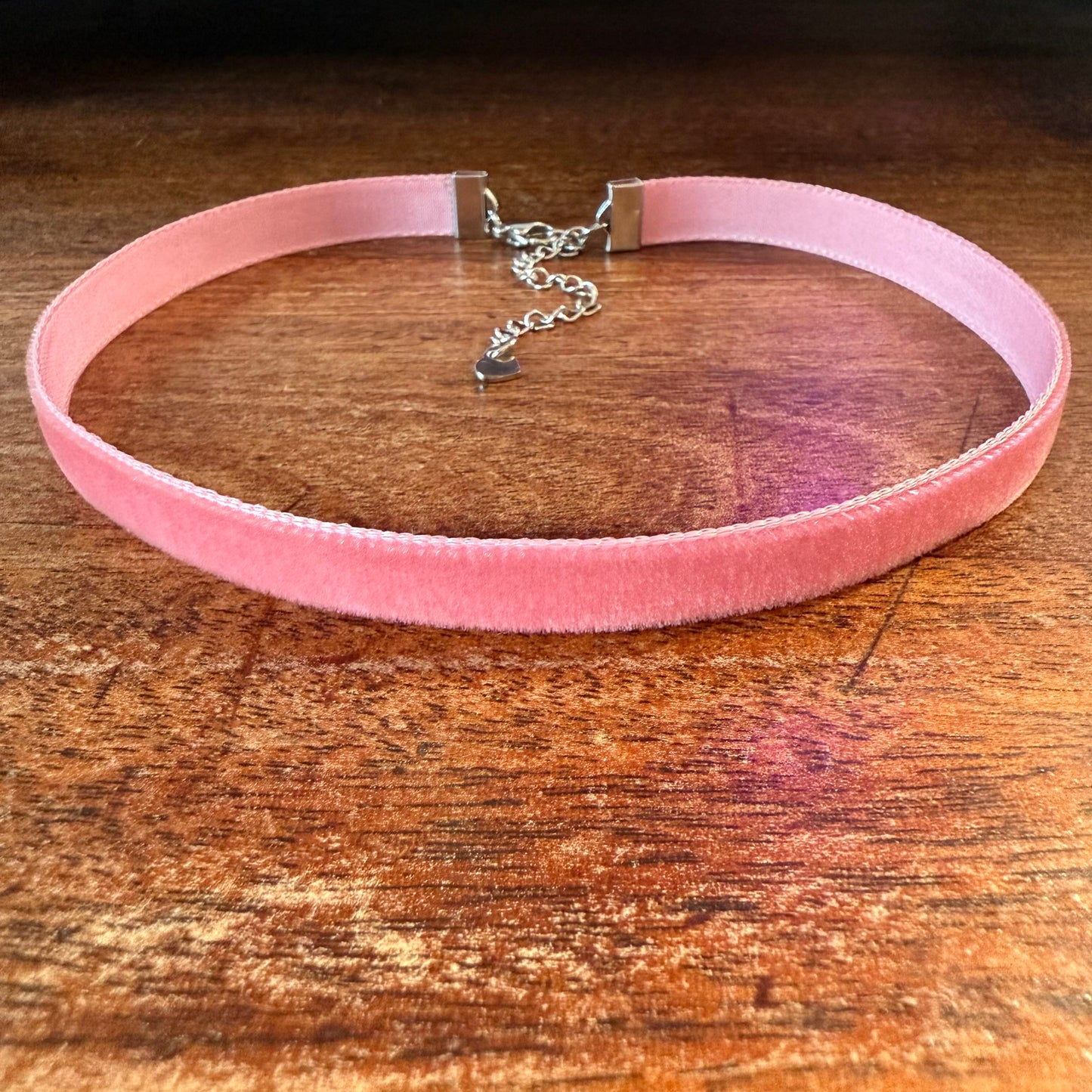 Mauve Pink Velvet Choker Necklace