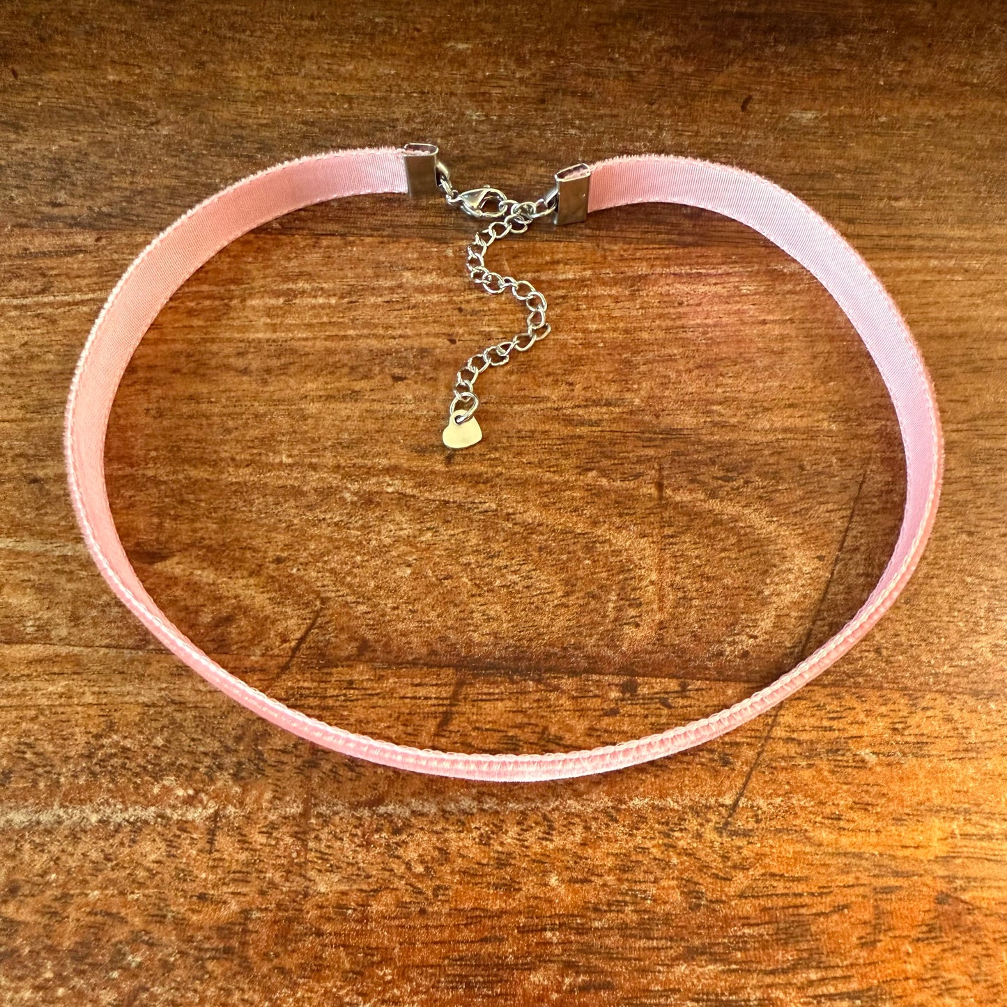 Mauve Pink Velvet Choker Necklace