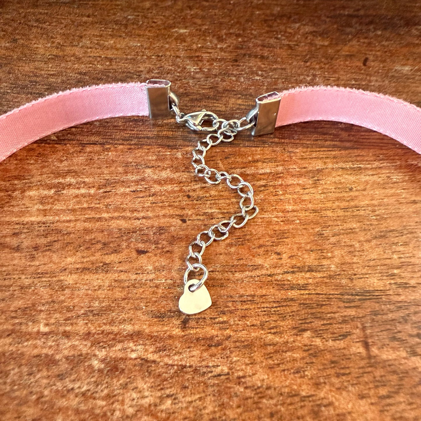 Mauve Pink Velvet Choker Necklace
