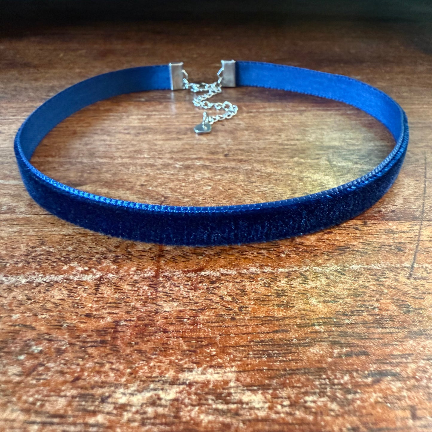 Navy Blue Velvet Choker Necklace