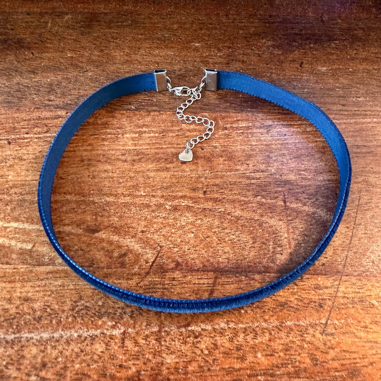 Navy Blue Velvet Choker Necklace