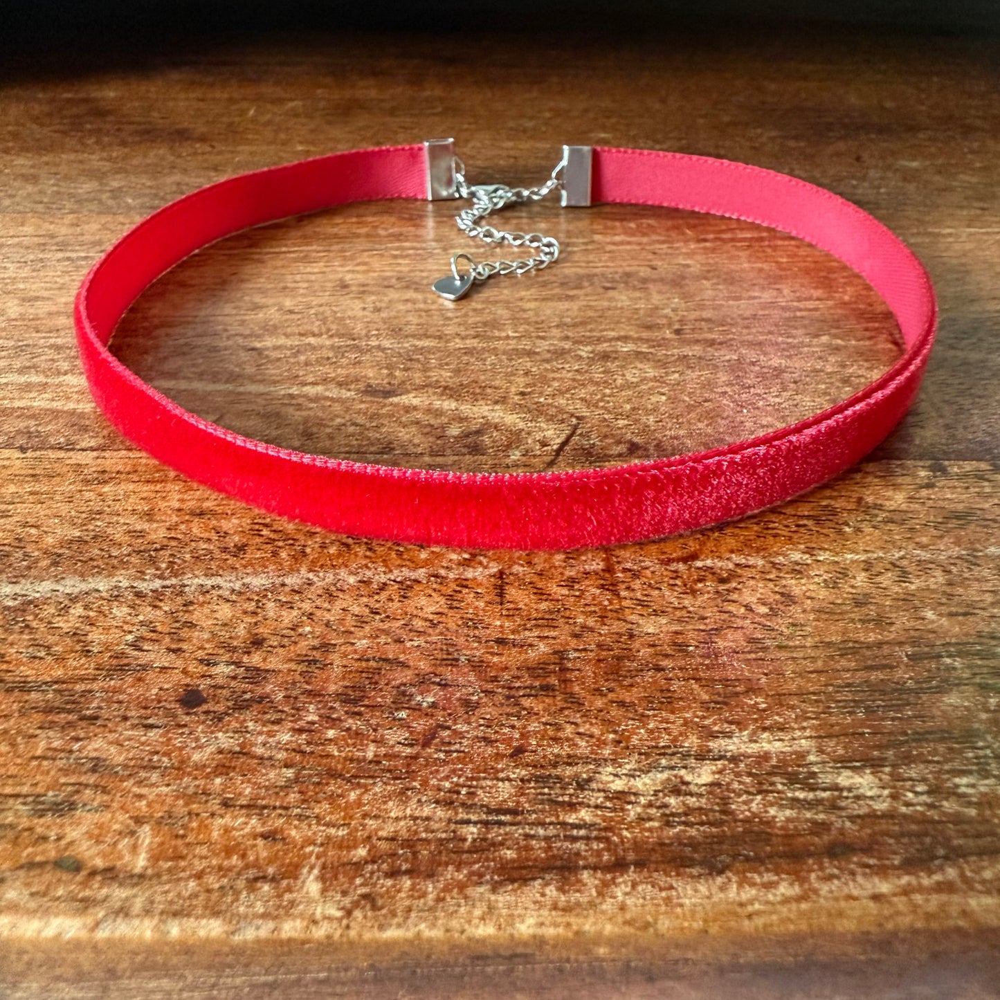 Scarlet Red Velvet Choker Necklace