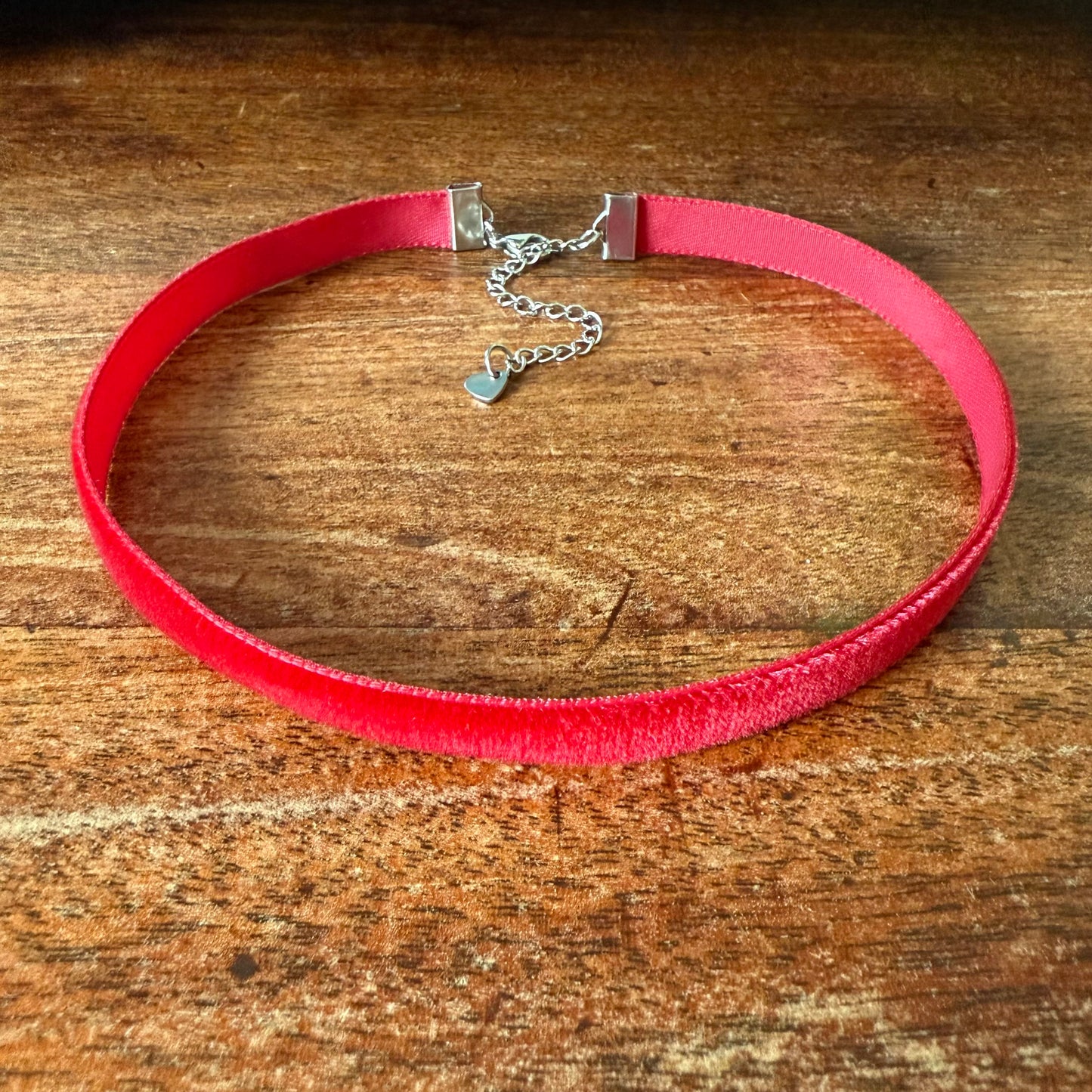 Scarlet Red Velvet Choker Necklace