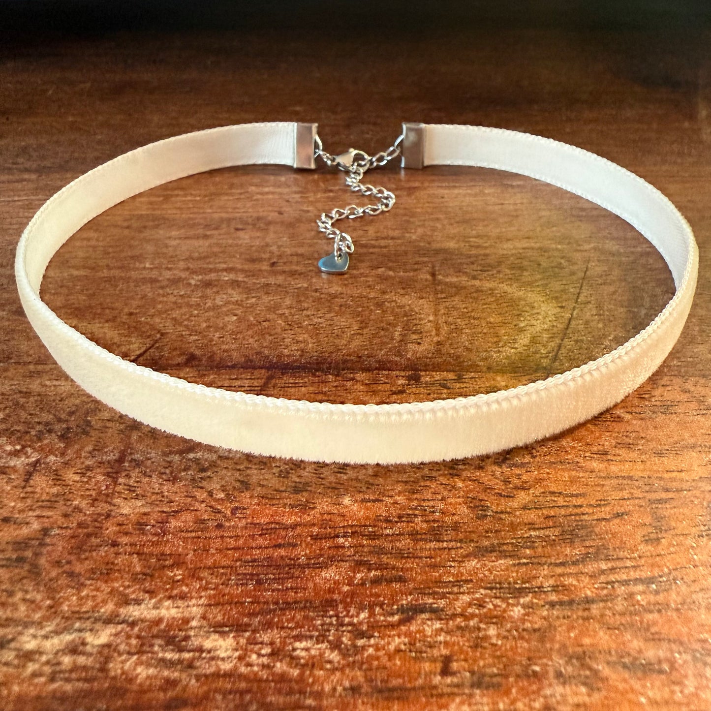 Beige Velvet Choker Necklace
