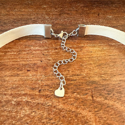 Beige Velvet Choker Necklace