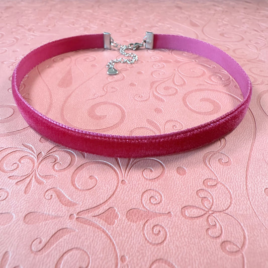 Berry Rose Velvet Choker Necklace