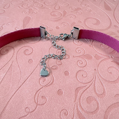 Deep Rose Velvet Choker Necklace