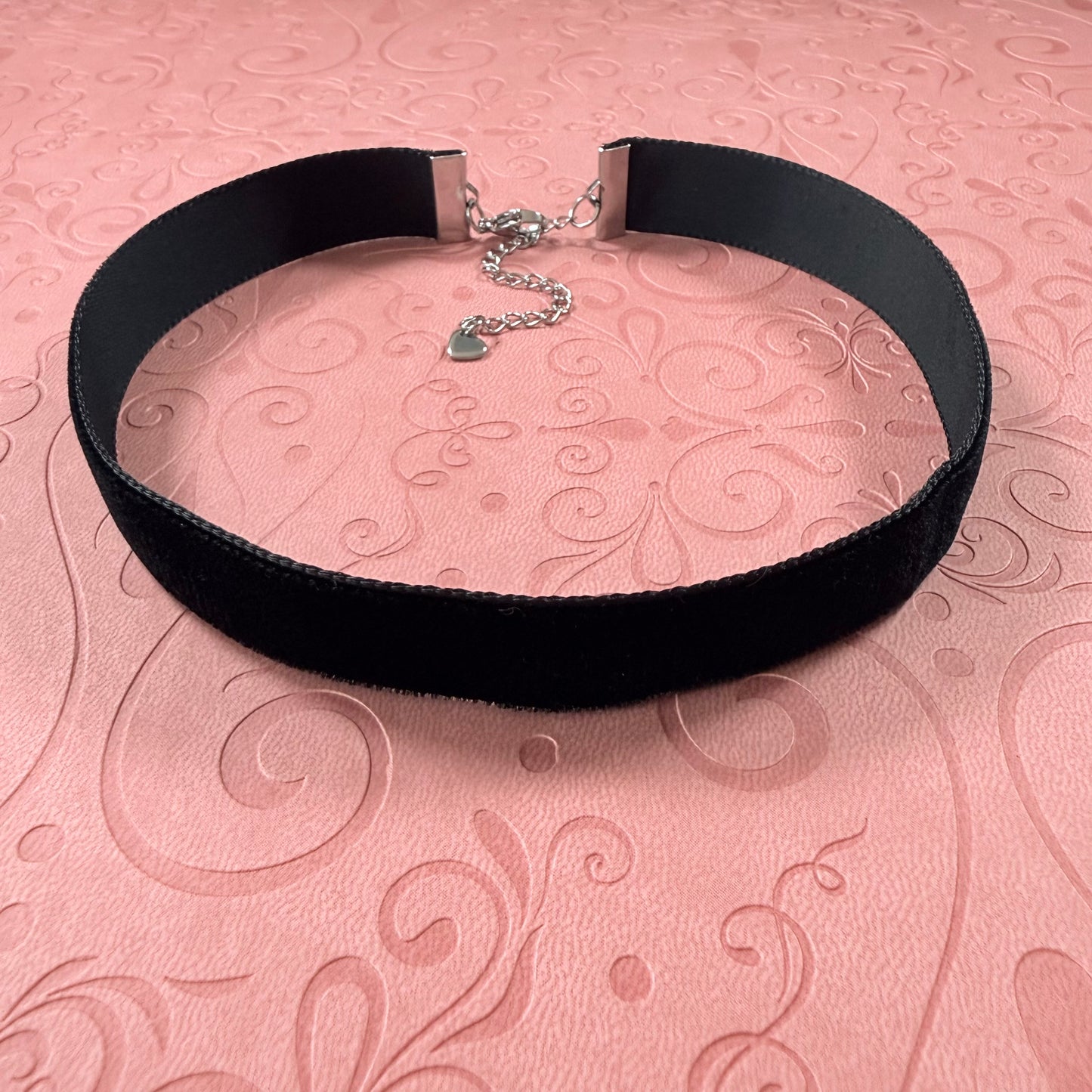 Wide Black Velvet Choker Necklace