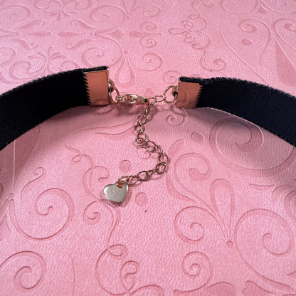 Wide Black Velvet Choker Necklace