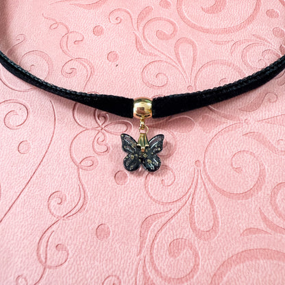 Black Butterfly Velvet Choker Necklace