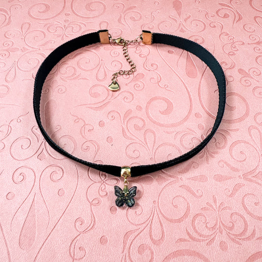Black Butterfly Velvet Choker Necklace