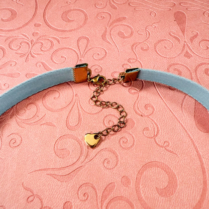 Blue Butterfly Velvet Choker Necklace