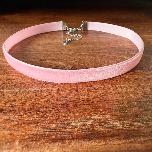 Blush Rose Velvet Choker Necklace