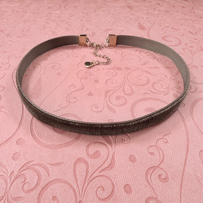 Chocolate Brown Velvet Choker Necklace