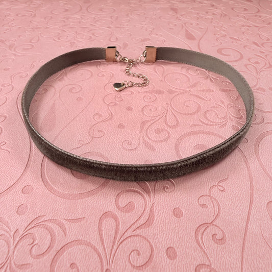 Chocolate Brown Velvet Choker Necklace