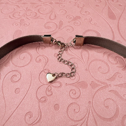 Chocolate Brown Velvet Choker Necklace