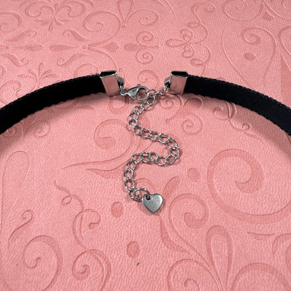 Clear Glass Star Velvet Choker Necklace