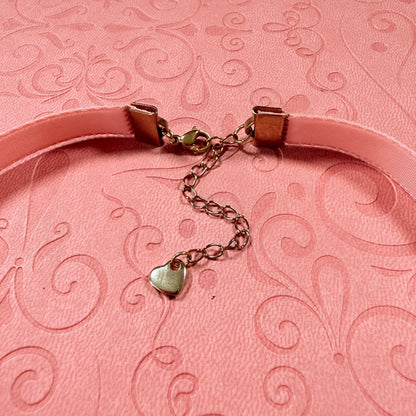 Coral Velvet Choker Necklace
