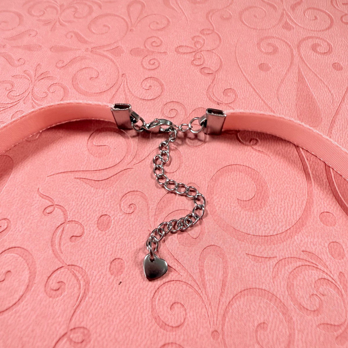 Coral Velvet Choker Necklace