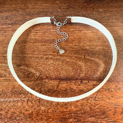 Cream Velvet Choker Necklace