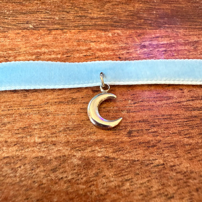 Crescent Moon Velvet Choker Necklace