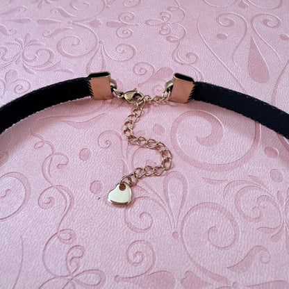 Crescent Moon Velvet Choker Necklace