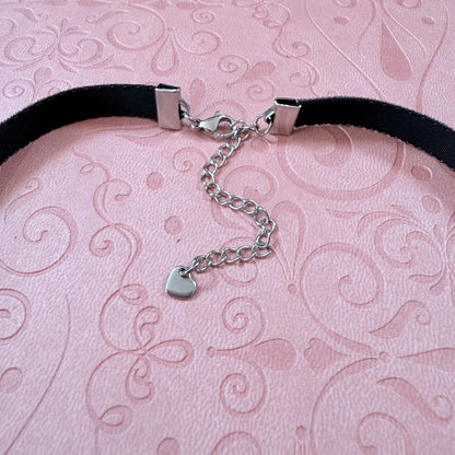 Crescent Moon Velvet Choker Necklace