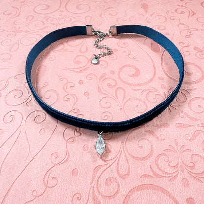 Limited Edition: Crystal Drop Velvet Choker Necklace