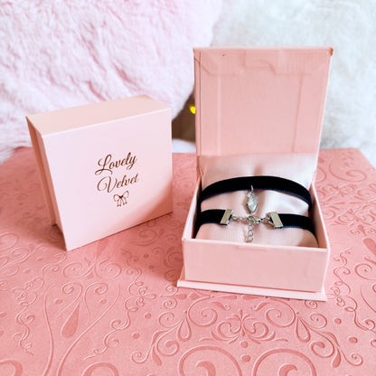 Limited Edition: Crystal Drop Velvet Choker Necklace