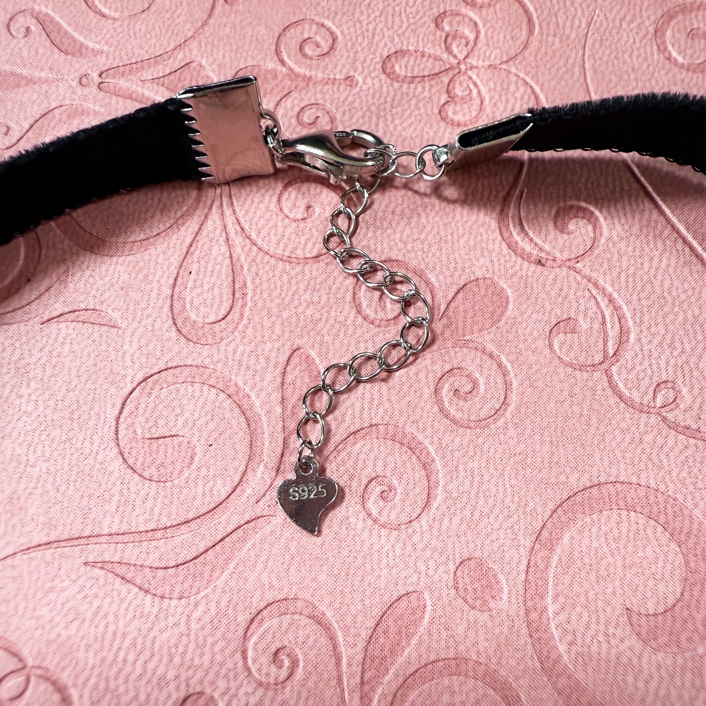 Limited Edition: Sterling Silver Crystal Heart Velvet Choker Necklace