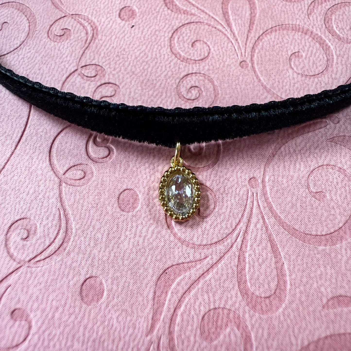 Golden Gem Velvet Choker Necklace
