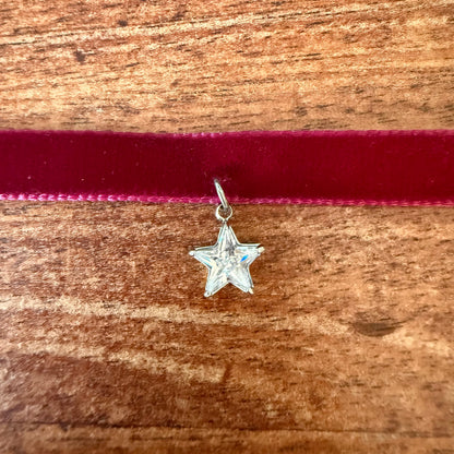 Limited Edition: Cubic Zirconia Star Velvet Choker Necklace