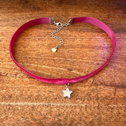 Limited Edition: Cubic Zirconia Star Velvet Choker Necklace