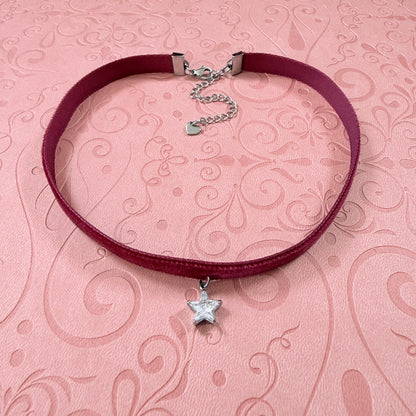 Limited Edition: Cubic Zirconia Star Velvet Choker Necklace