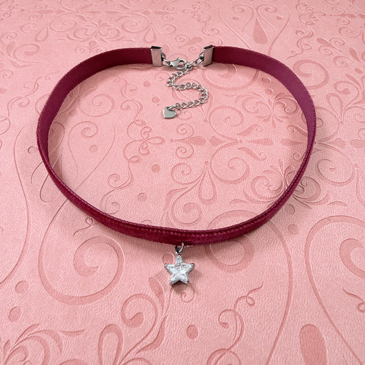 Limited Edition: Cubic Zirconia Star Velvet Choker Necklace