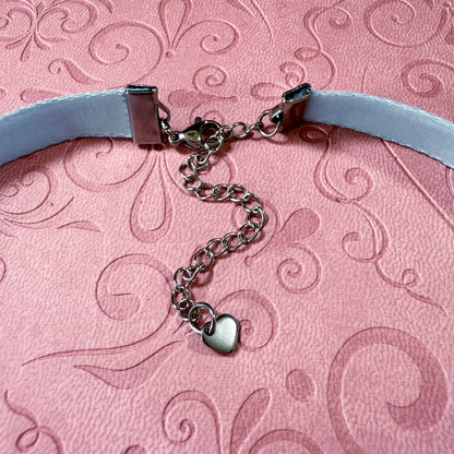 Cubic Zirconia Snowflake Velvet Choker Necklace
